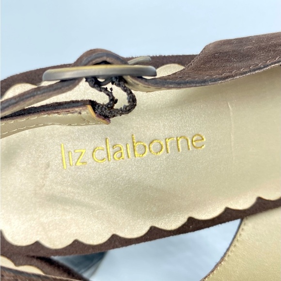Liz Claiborne Dark Brown Slingback Croc-Embossed Heels and open toe US 9M - Picture 11 of 15